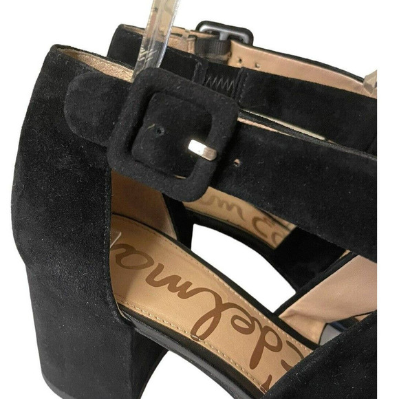 Sam Edelman Sonia Black Suede Strappy 2 Inch Block Heel Sandals 7.5 HoCo Prom - Picture 6 of 8